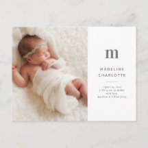 Tarjeta postal de anuncio de nacimiento de foto si