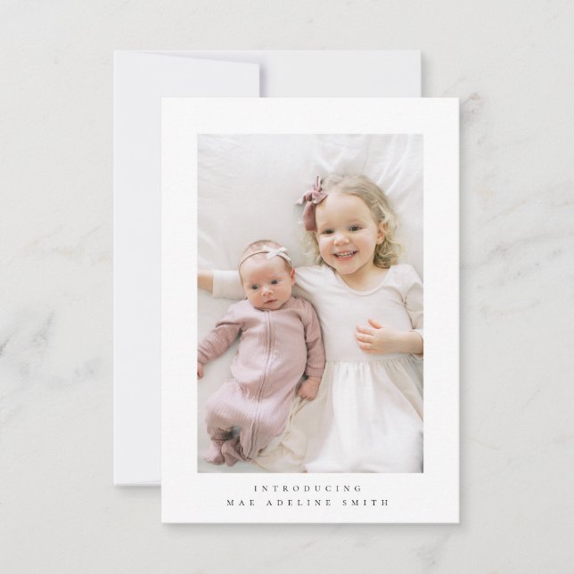 tarjeta postal de anuncio de nacimiento minimalist (Anverso)