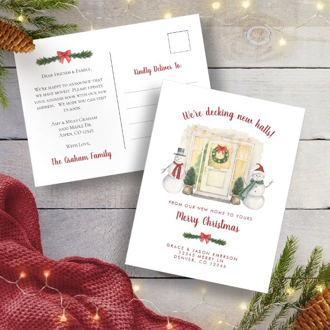 Tarjeta Postal de Anuncio de Nueva Casa para las F (New House Announcement Holiday Postcard
)