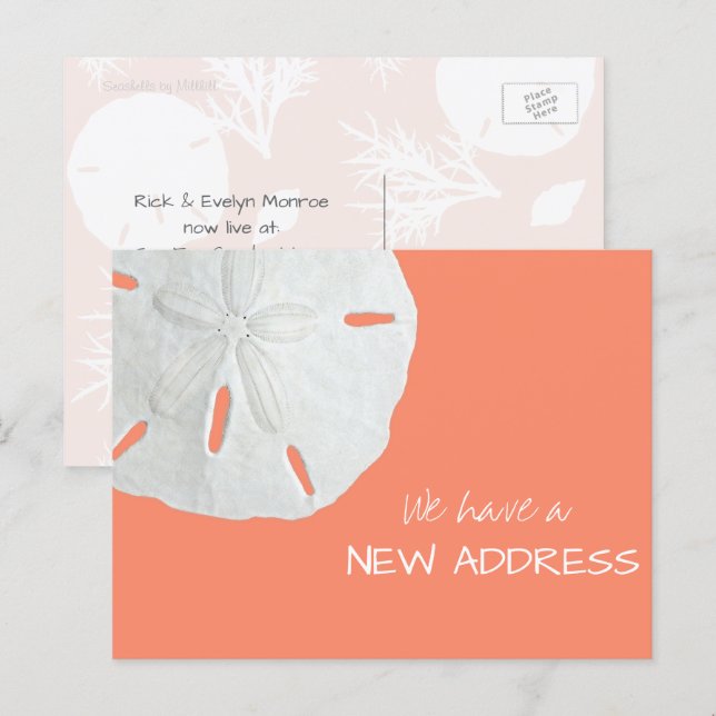 Tarjeta postal de anuncio de nueva dirección con d (Anverso / Reverso)