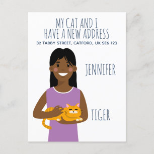 Tarjeta postal de anuncio de nueva dirección perso