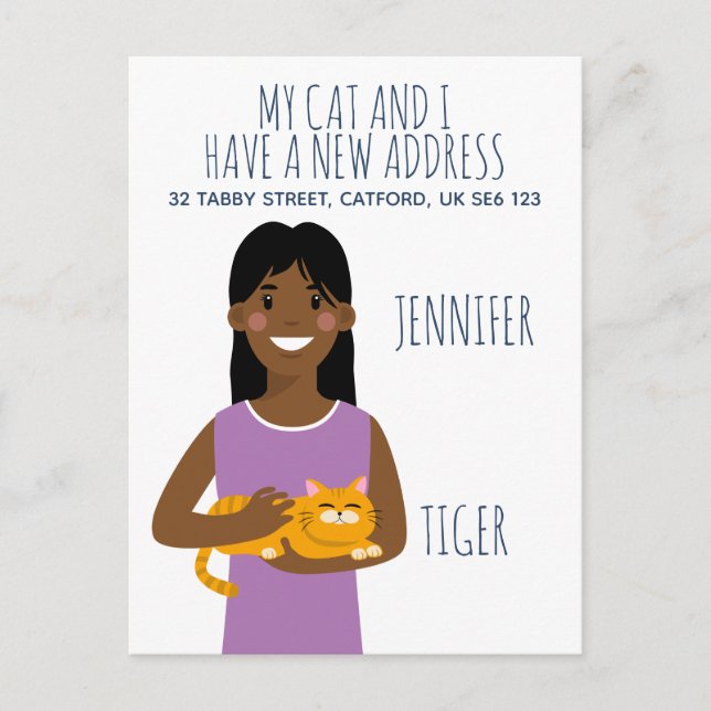 Tarjeta postal de anuncio de nueva dirección perso (Anverso)