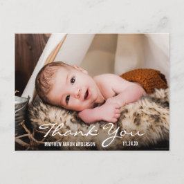 Tarjeta postal de anuncio de nueva foto de bebé en