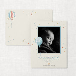 Tarjeta postal de anuncio de nuevo bebé Día de sue