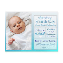 Tarjeta postal de anuncio de nuevo bebé niño