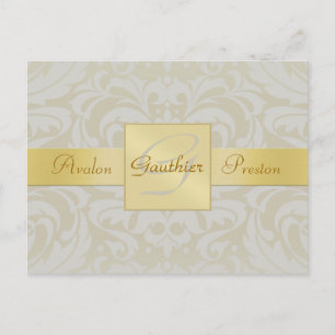Tarjeta postal de anuncio de Oyster Damask Gold Mo