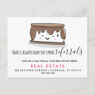 Tarjeta postal de anuncio de referencias de S'MORE