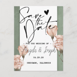 Tarjeta postal de anuncio de Save the Date ecológi