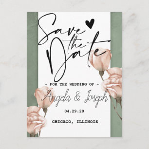 Tarjeta postal de anuncio de Save the Date ecológi
