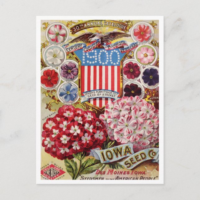 Tarjeta postal de anuncio de semilla vintage (Anverso)