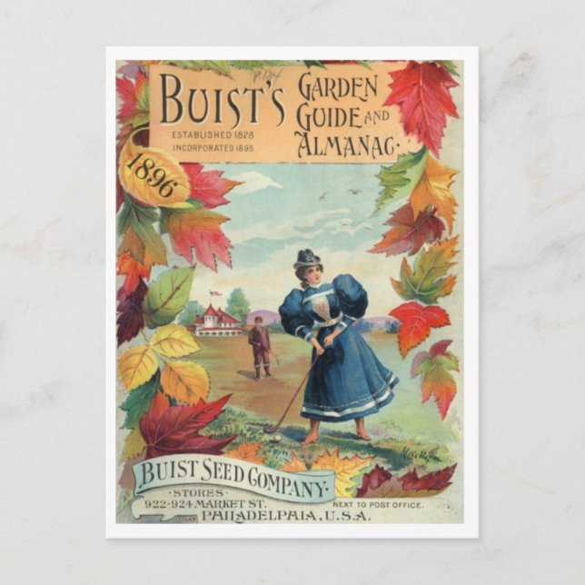 Tarjeta postal de anuncio de semilla vintage (Anverso)