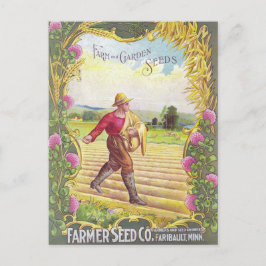 Tarjeta postal de anuncio de semillas antiguas