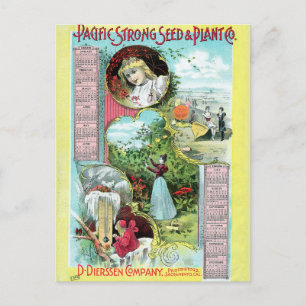 Tarjeta postal de anuncio de semillas antiguas