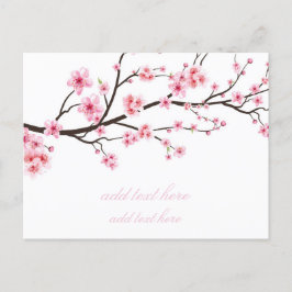 TARJETA POSTAL DE ANUNCIO PLANA: FLORES DE SAKURA