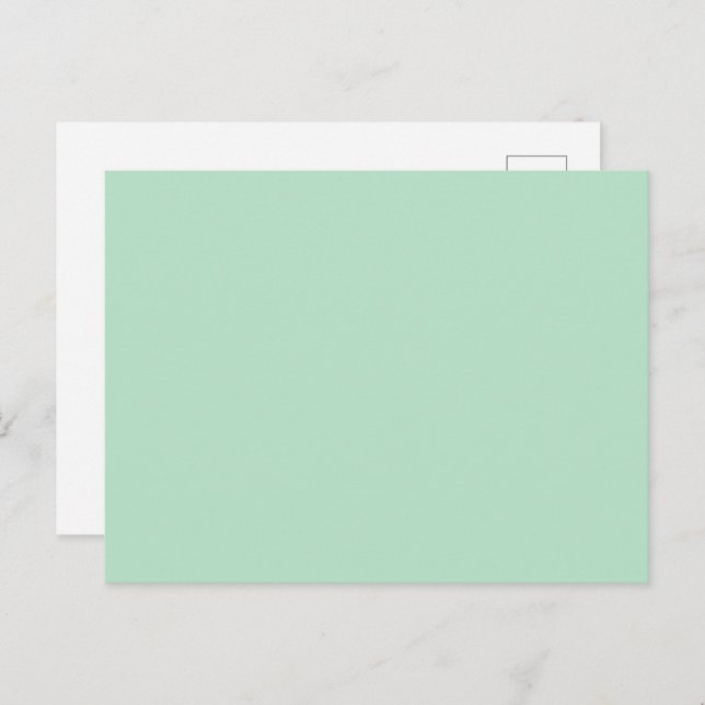 Tarjeta postal de anuncio verde menta elegante (Anverso / Reverso)