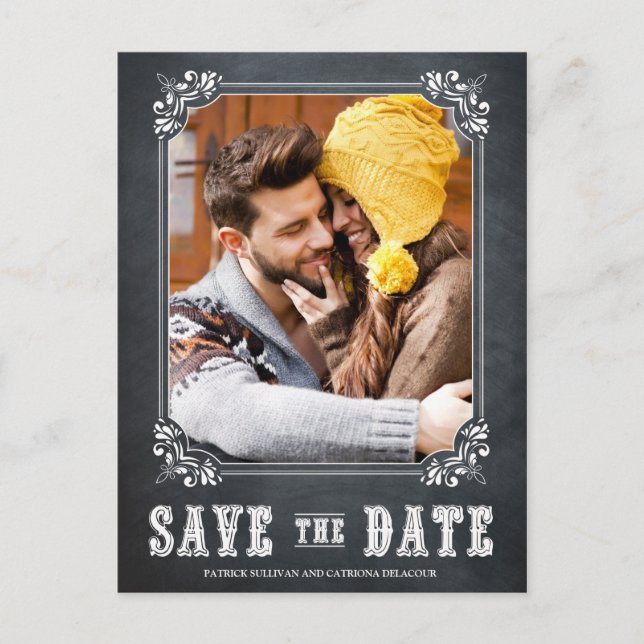 TARJETA POSTAL DE ANUNCIOS DE BODAS EN PIZARRA RÚS (Anverso)
