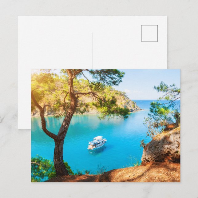 Tarjeta postal de apartamento con vista al mar mod (Anverso / Reverso)