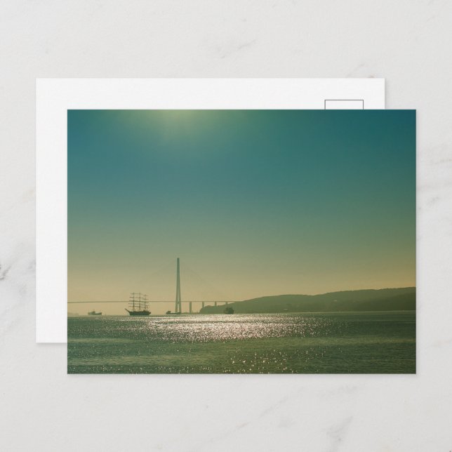 Tarjeta Postal de Apartamento con Vista al Mar Mod (Anverso / Reverso)