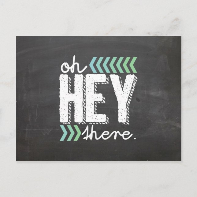 tarjeta postal de aqua Hey There (Anverso)