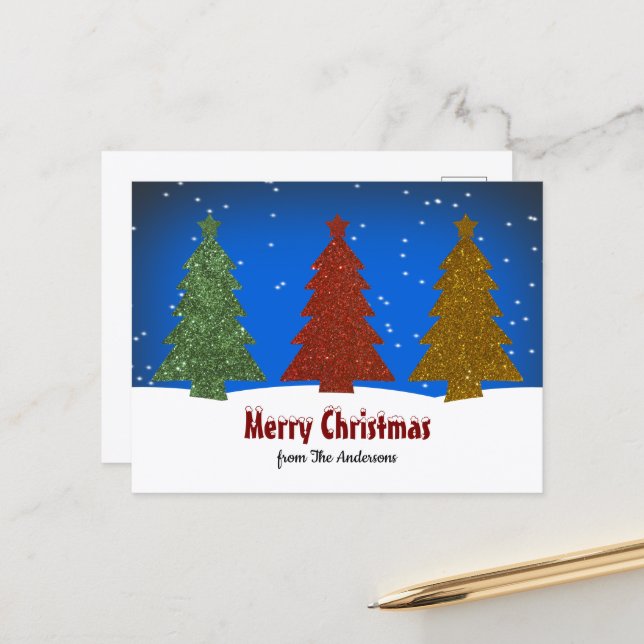 Tarjeta postal de árbol de Navidad alegre (Anverso/Reverso In Situ)