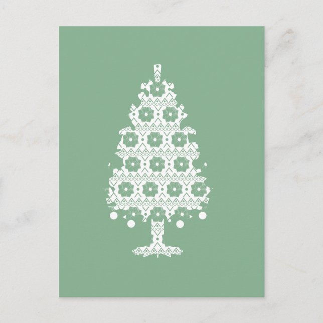 Tarjeta postal de árbol de Navidad de punto de inv (Anverso)