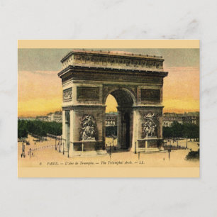 Tarjeta postal de Arc De Triomphe Vintage