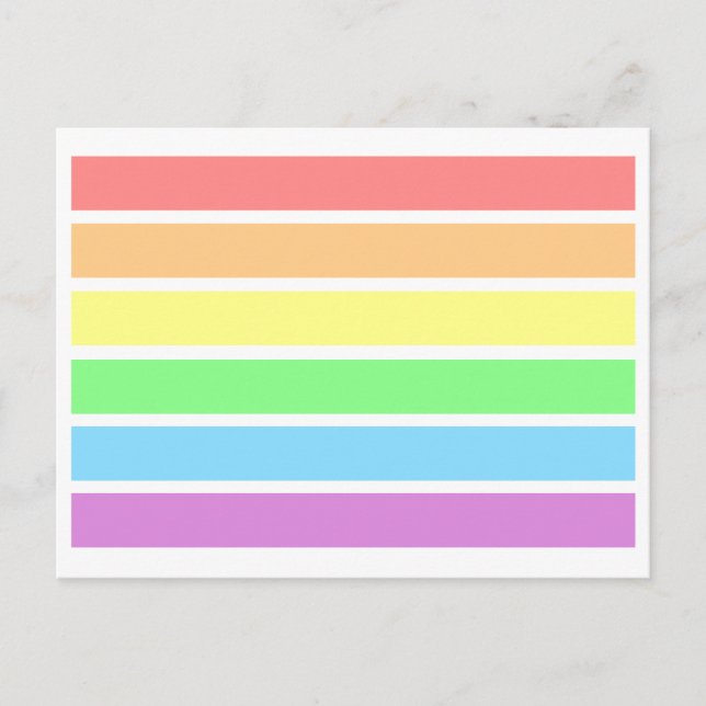 Tarjeta postal de arcoíris de orgullo gay pastel d (Anverso)