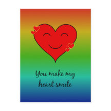 Tarjeta postal de arcoíris que me hace sonreír el 