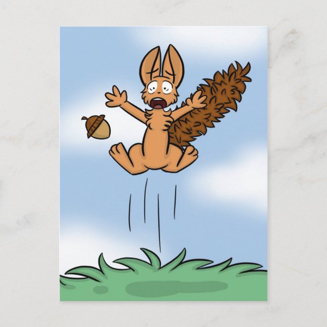 Tarjeta postal de ardilla asustada (Anverso)