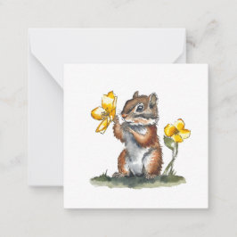 Tarjeta postal de ardilla linda