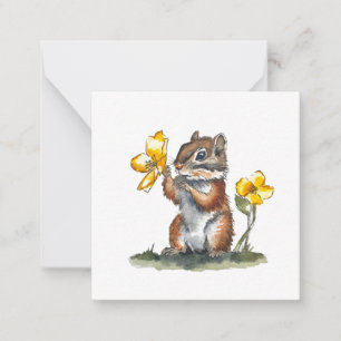 Tarjeta postal de ardilla linda