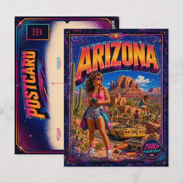 Tarjeta postal de Arizona de los 80 retro (Anverso / Reverso)