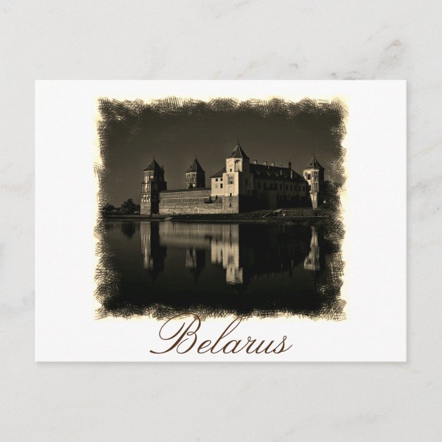 Tarjeta postal de arquitectura del castillo Mir de (Anverso)