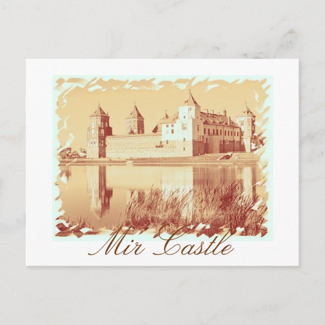 Tarjeta Postal de Arquitectura del Castillo Mir de (Anverso)