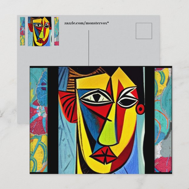 Tarjeta postal de arte abstracto (Anverso / Reverso)