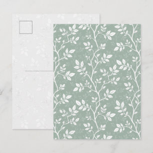 Tarjeta postal de arte botánico minimalista elegan