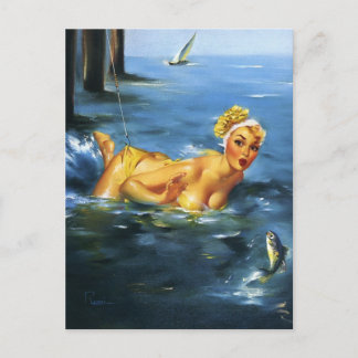 Tarjeta postal de arte chica con pinza de época