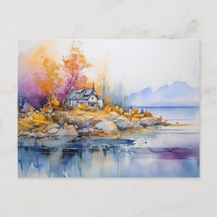 Tarjeta postal de arte con tinta al alcohol de cab
