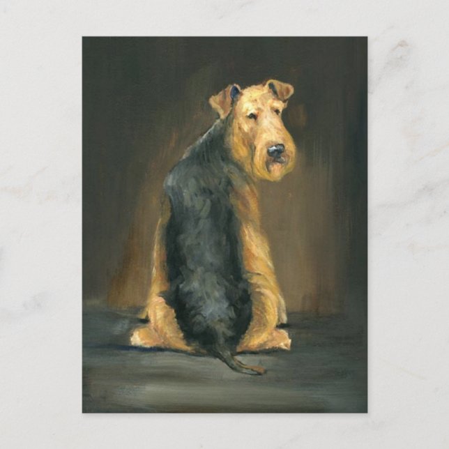 Tarjeta postal de arte de Airedale Terrier Dog (Anverso)