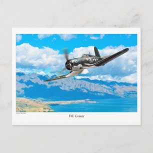 Tarjeta postal de arte de aviación "F4U Corsair"