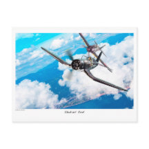 Tarjeta postal de arte de aviación "F4U Corsair"