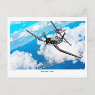 Tarjeta postal de arte de aviación "F4U Corsair"