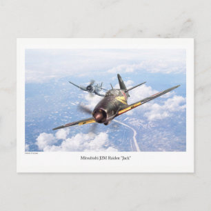 Tarjeta postal de arte de aviación "Mitsubishi J2M
