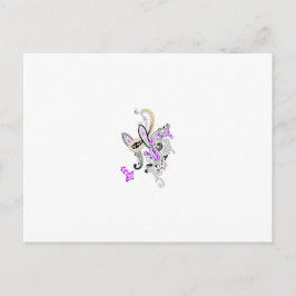 Tarjeta postal de arte de cachemira morada elegant