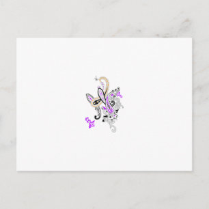 Tarjeta postal de arte de cachemira morada elegant