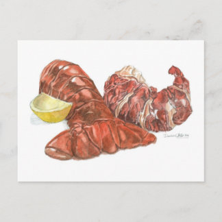 Tarjeta postal de arte de cola de langosta