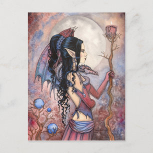 Tarjeta postal de arte de dragón de fantasía gótic