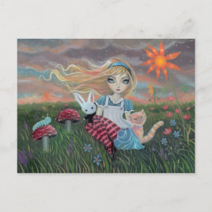 Tarjeta postal de arte de fantasía de Alicia en el