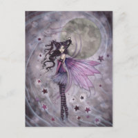 Tarjeta postal de arte de fantasía de hada gótica 