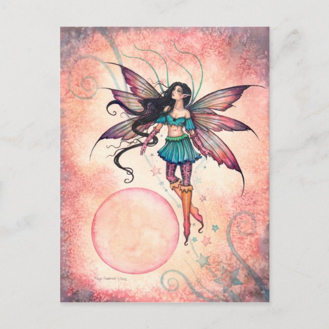 Tarjeta postal de arte de fantasía de hada que ava (Anverso)
